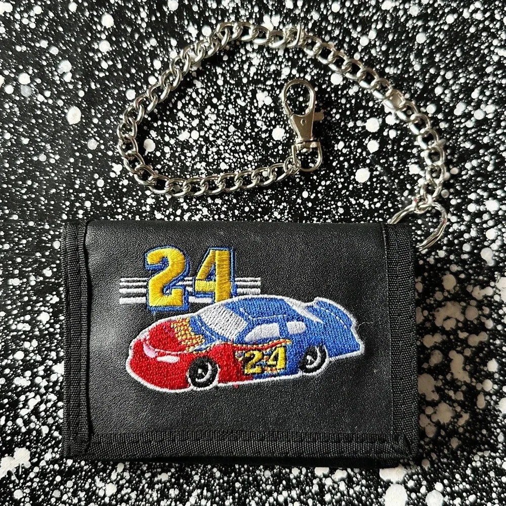 Vintage NASCAR Jeff Gordon #24 DuPont Tri Fold Wallet W/Chain NWOT